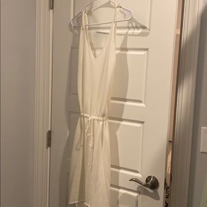 White pinched waist dress